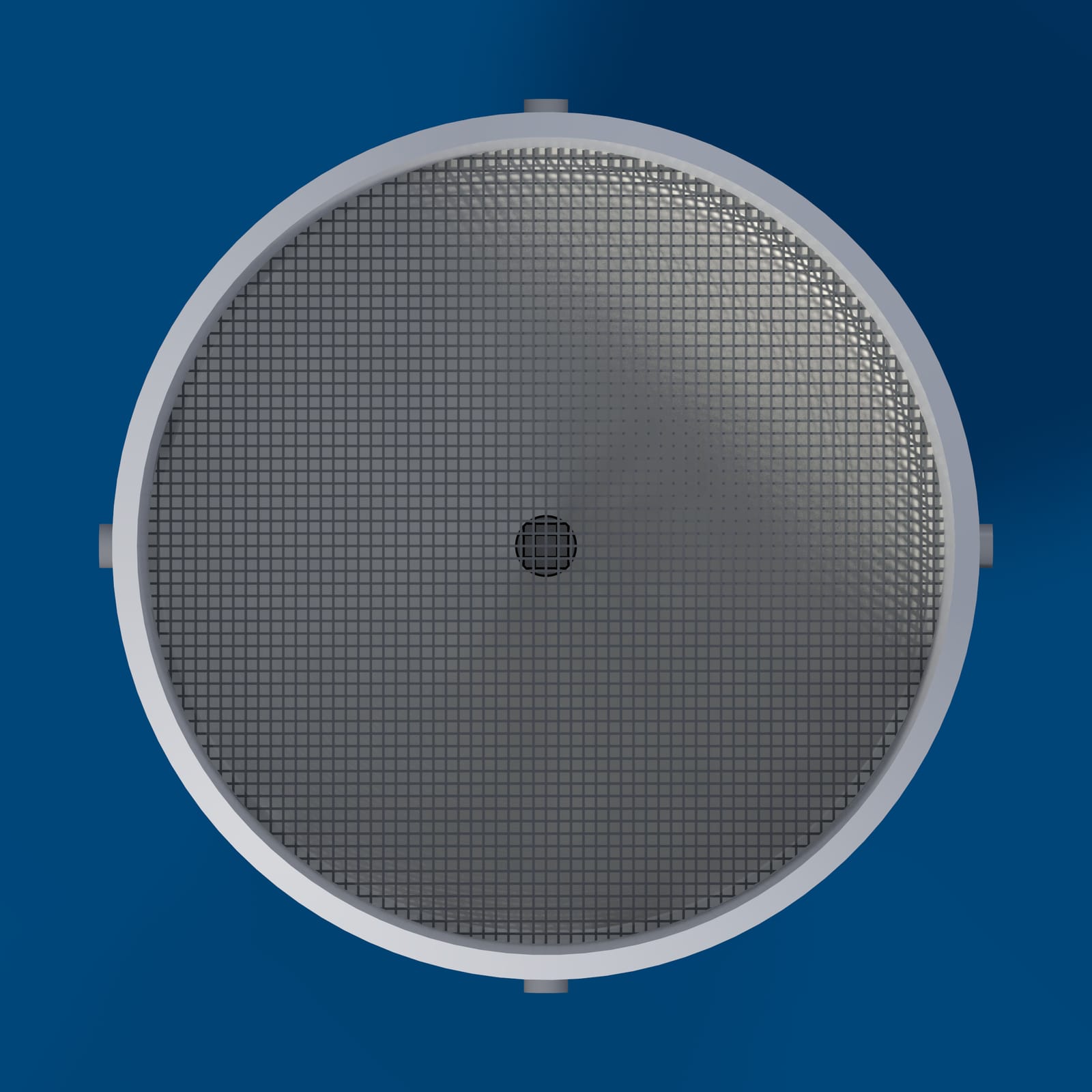 Render of the Midge v2 from directly above, looking down into the aperture.