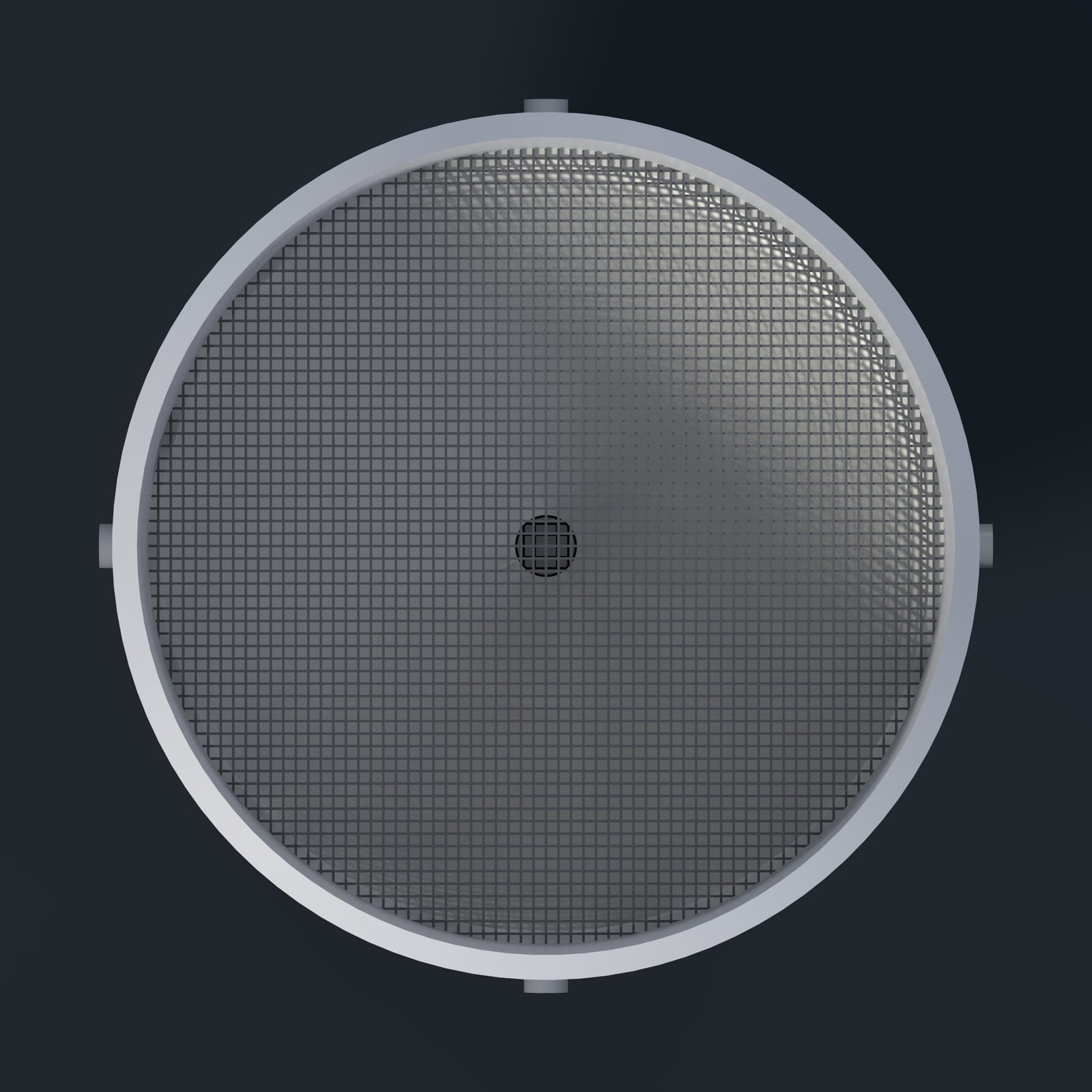Render of the Midge v2 from directly above, looking down into the aperture.
